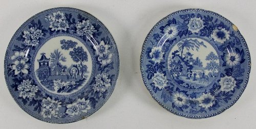 A Rogers blue and white plate transfer