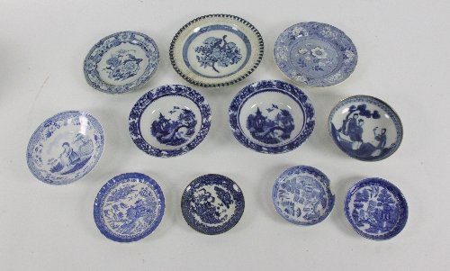 A blue and white pearlware plate transfer