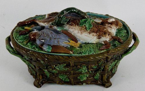 A Minton Majolica game dish by George