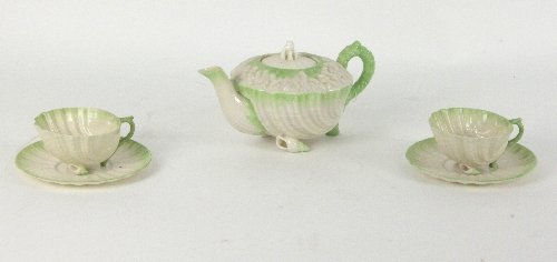 A Belleek teapot and cover of shell 168979