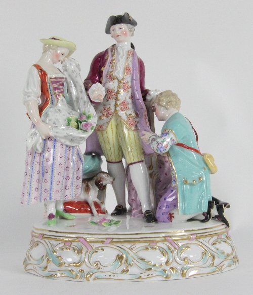 A 19th Century Meissen group of a lover