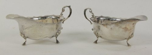 A pair of silver sauce boats Birmingham
