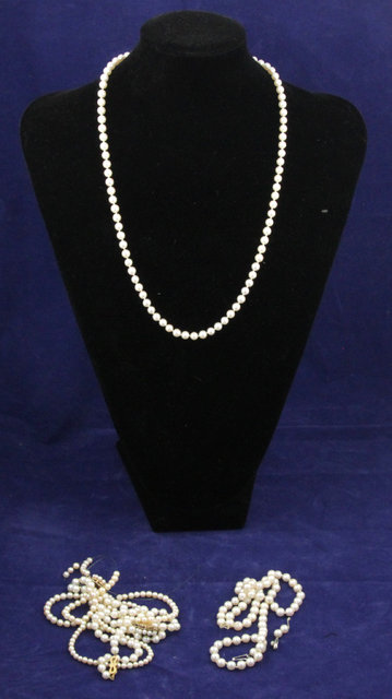 A single strand pearl necklace by Mikimoto
