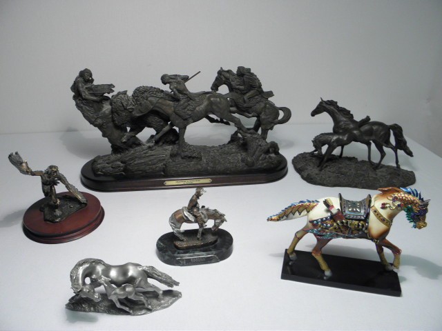 Lot of five western themed horse cowboy 1691ee