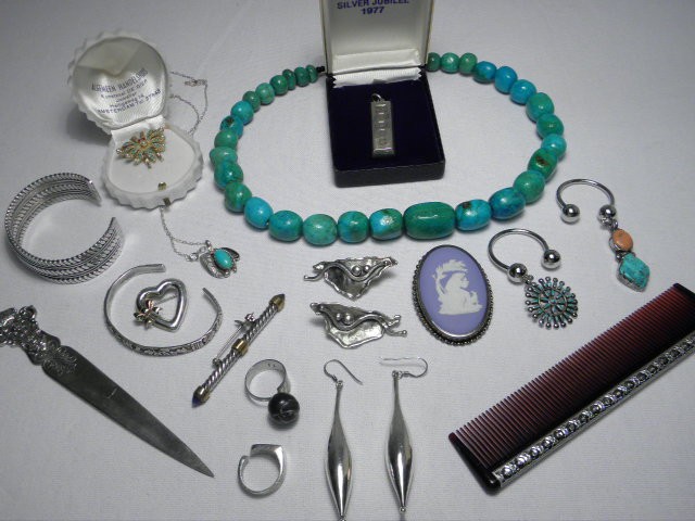 Group of assorted sterling silver and