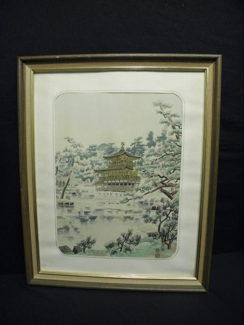 Japanese framed watercolor painting 169213