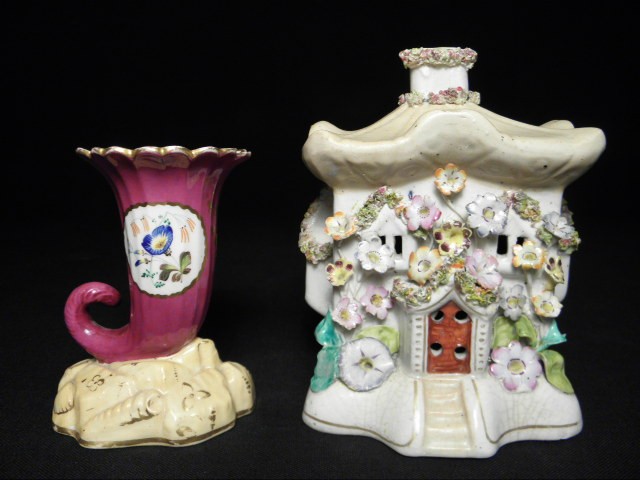 Staffordshire porcelain cottage and