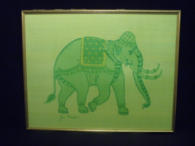 Jim Thompson framed tie dye elephant 16921a