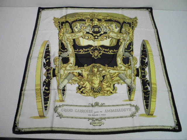 Vintage Hermes silk scarf Grand 16925b