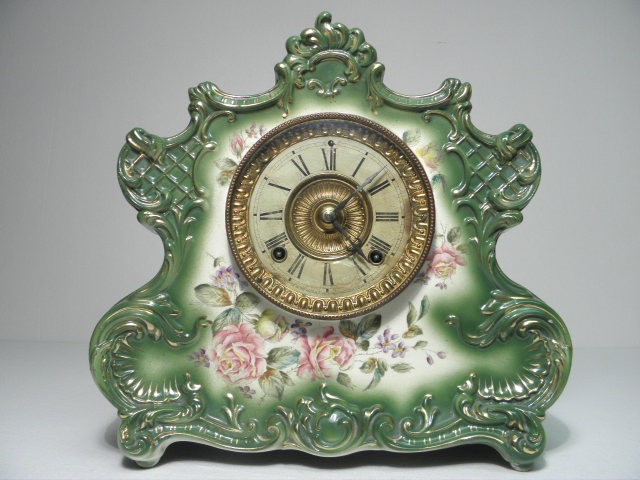 Ansonia Clock Co. Dresden porcelain