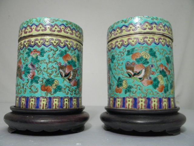 Pair Chinese Famille Rose porcelain