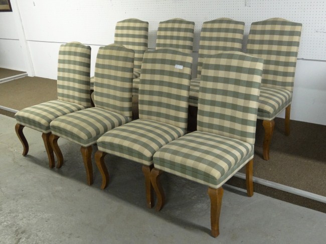 Set of eight decorative upholstered