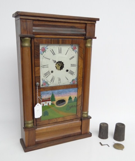 19th c. pillar and scroll mantle clock