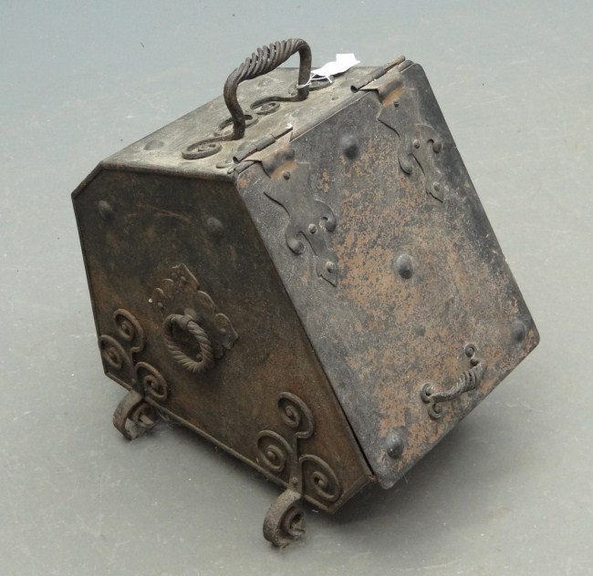 Victorian iron coal scuttle.