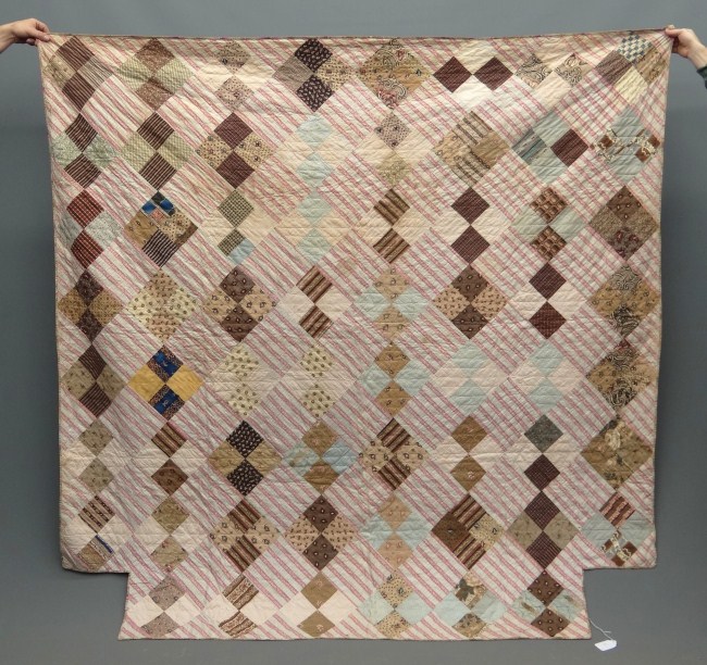 C 1830 s four patch quilt cut 1671b6