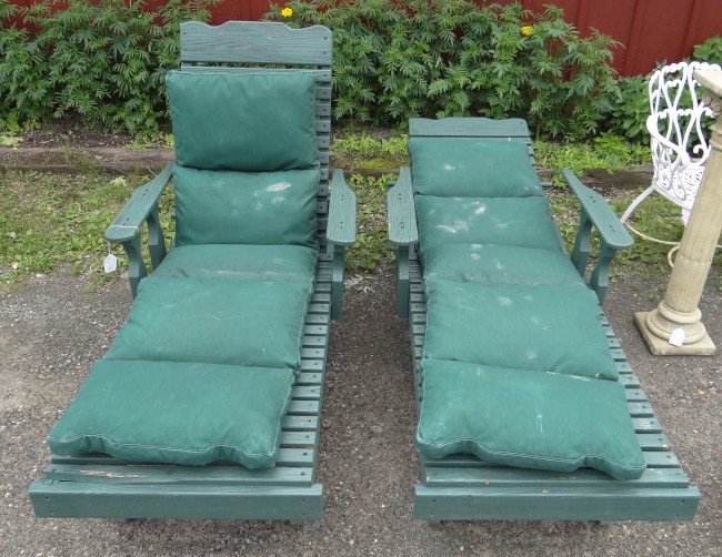 Pair porch reclining chairs.