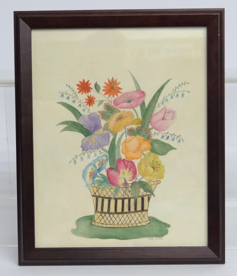 Watercolor Folk Art Floral  1671dc