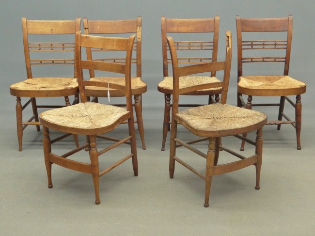 Set of six Sheraton rush seat chairs  167249