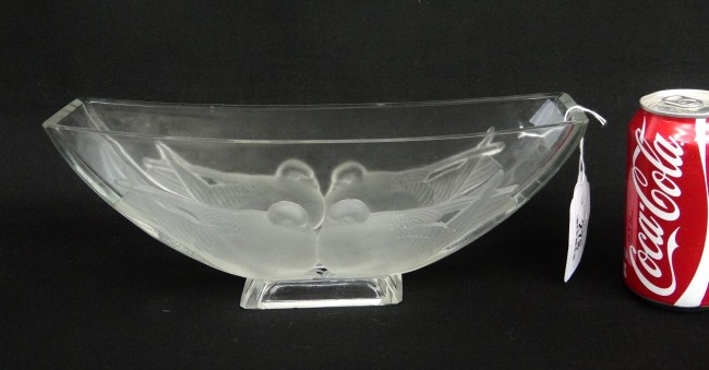 Signed Verlys clear glass compote 16726c