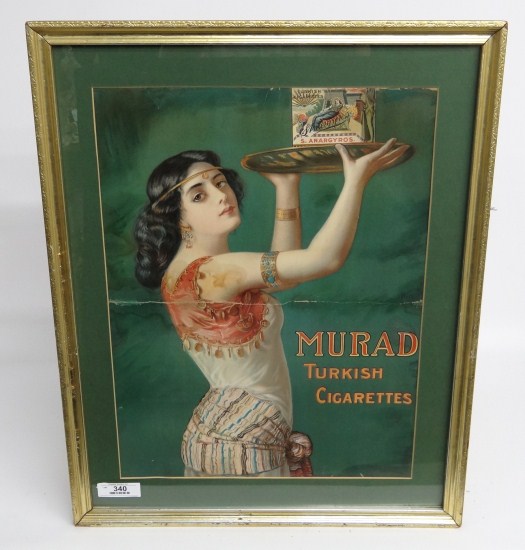 Vintage Murad cigarette poster. Crested