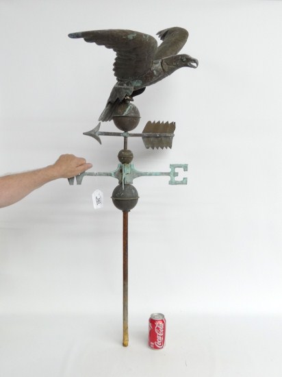 Eagle on ball weathervane with 1672ab