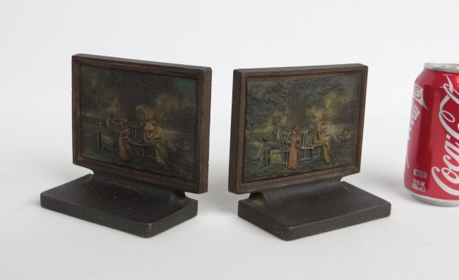 Pair signed Bradley and Hubbard bookends.