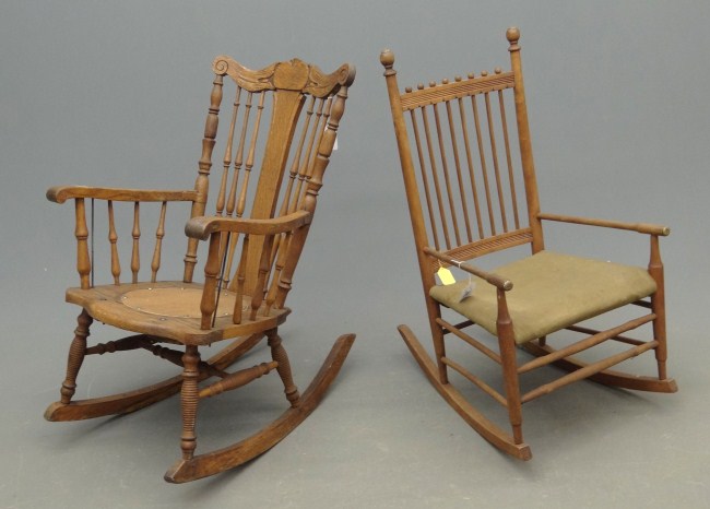 Lot two Victorian rockers one oak with