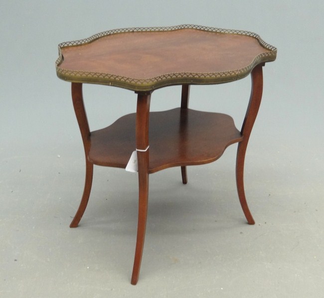 1920s mahogany side table with brass