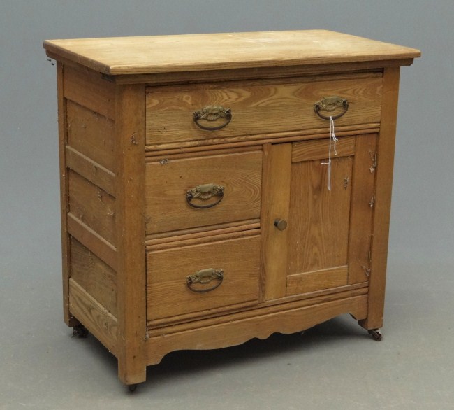 Victorian oak commode 31 W 17  1672fc