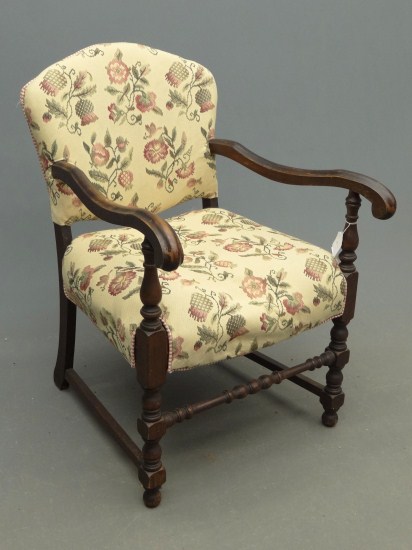 Vintage upholstered armchair. 17''