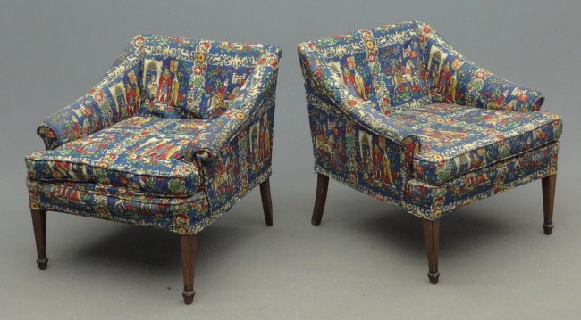 Pair Vintage upholstered chairs