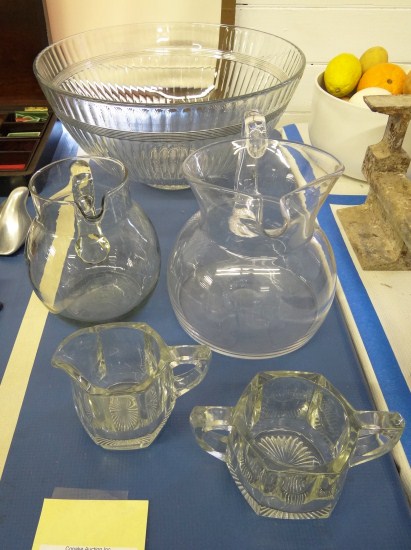Lot including Heisey punchbowl