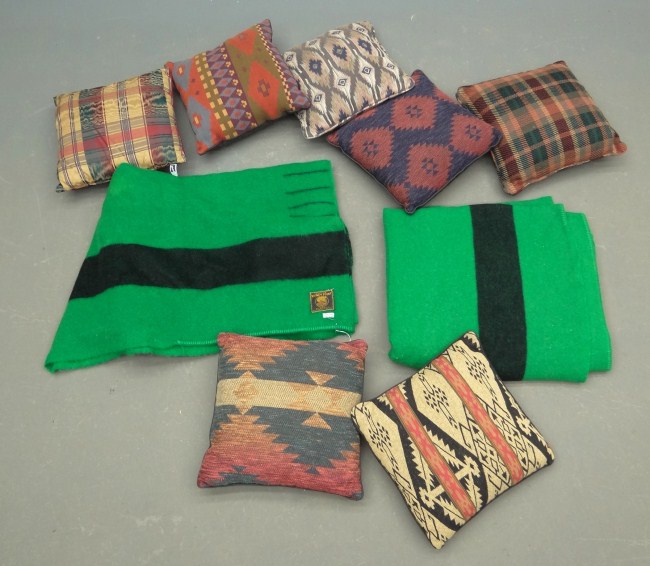 Lot including two camp blankets (one