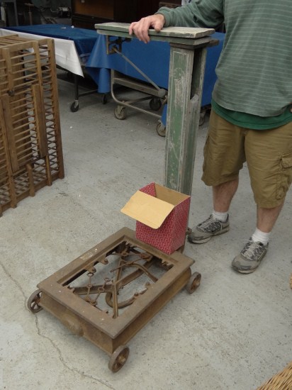 Early 20th c. floor scale. 42 Ht.