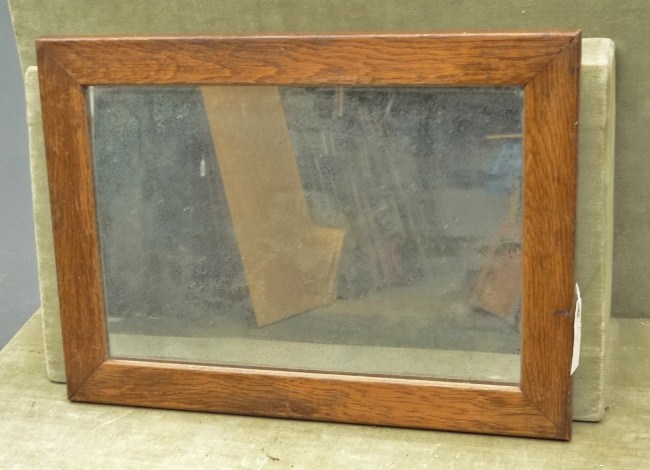 C. 1920' s oak mirror. 16'' x 21