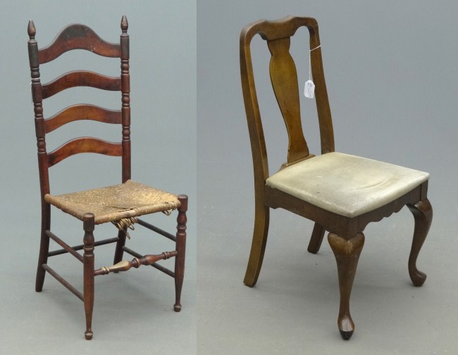 20th c ladderback chair and Queen 167395