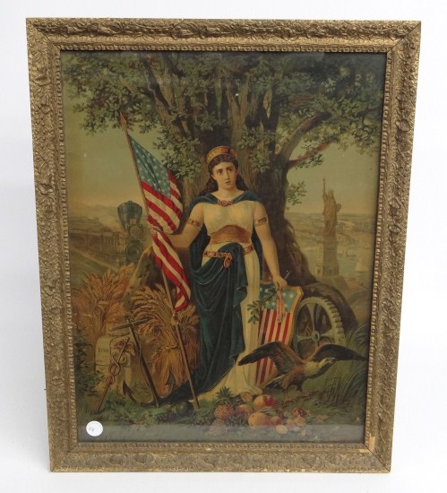 19th c. Lady Columbia patriotic print.