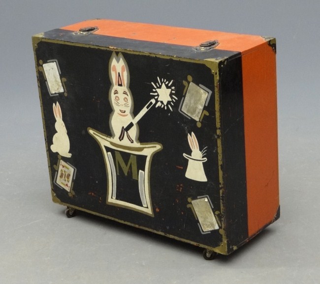 Vintage handpainted magicians box with