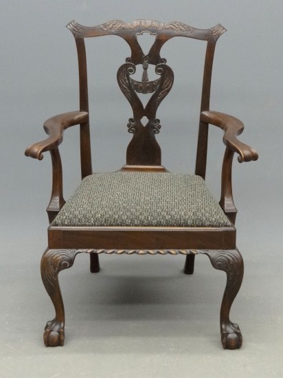 18th c. Philadelphia carved armchair.