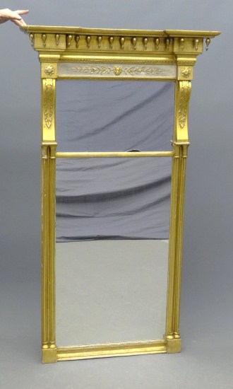 19th c. gilt pier mirror. 34 W 61