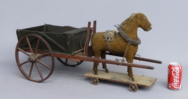 19th c. platform horse with wagon.