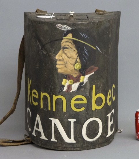 Early ''Kennebuc Canoe'' tin advertising