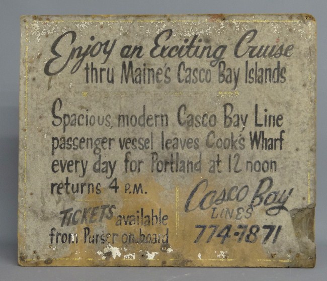Vintage Maine trade sign Enjoy an