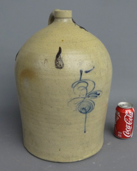 19th c. decorated stoneware jug.