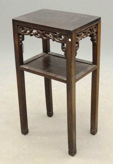 Asian side table. Top 16 1/4 x 12