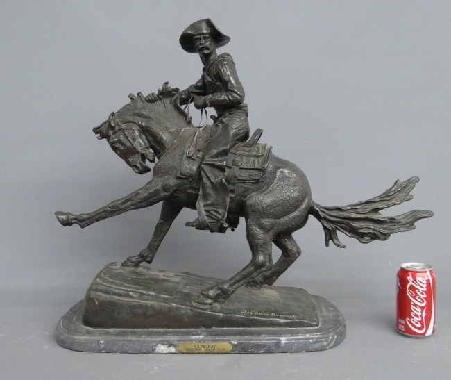 Frederic Remington bronze man on horseback.