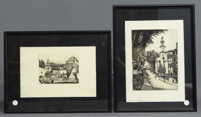 Lot 2 Max Kuehne etchings Max 1673ff