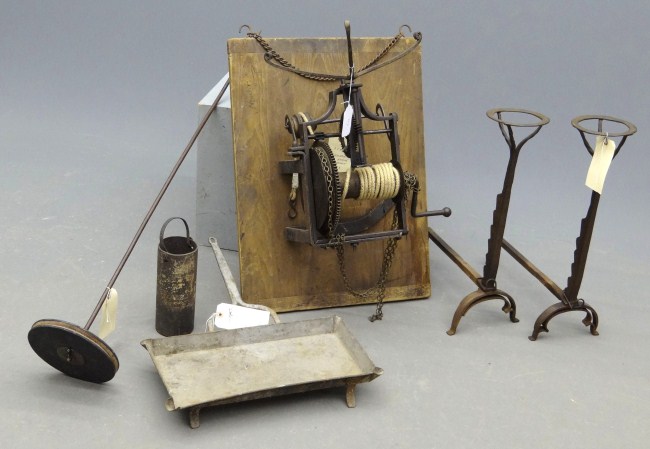 19th c. clock jack with accessories