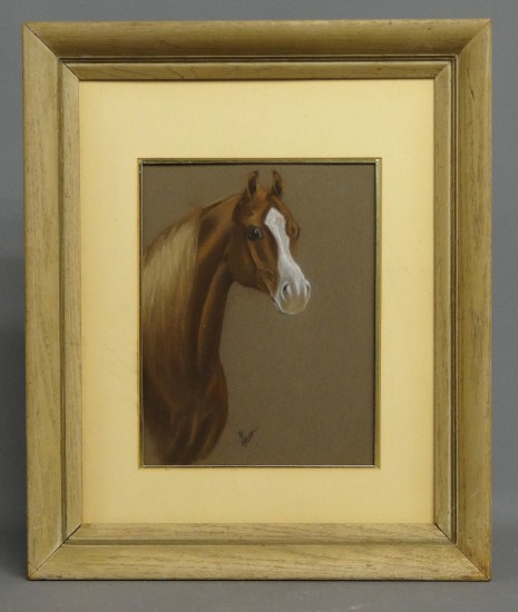 Pastel of horse signed ''P. Holt''.