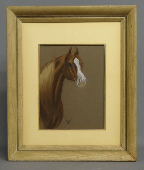 Pastel of horse signed P. Holt.